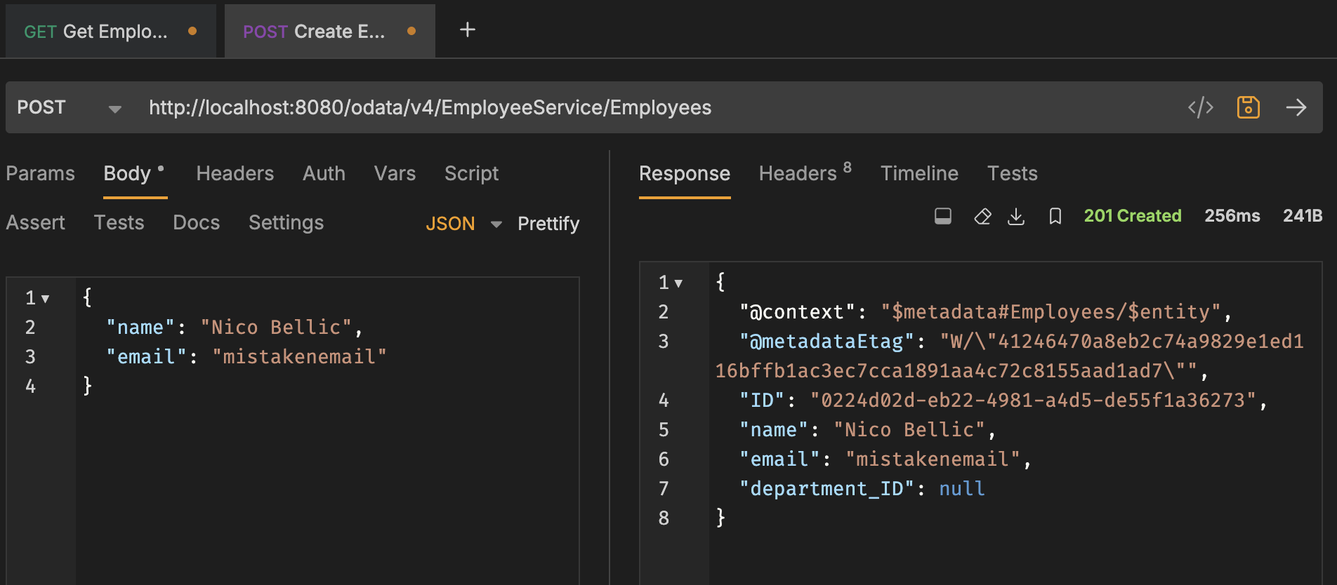 OData POST request